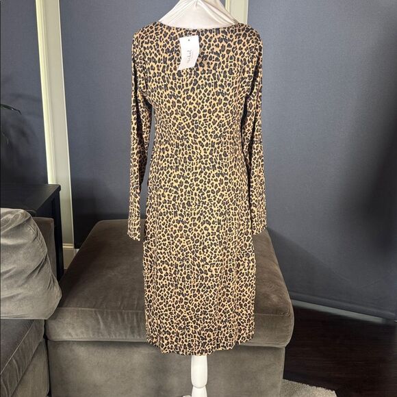Isabel by Ingrid & Isabel Animal Print Long Sleeve Ruched Maternity Dress S NEW - Picture 4 of 10